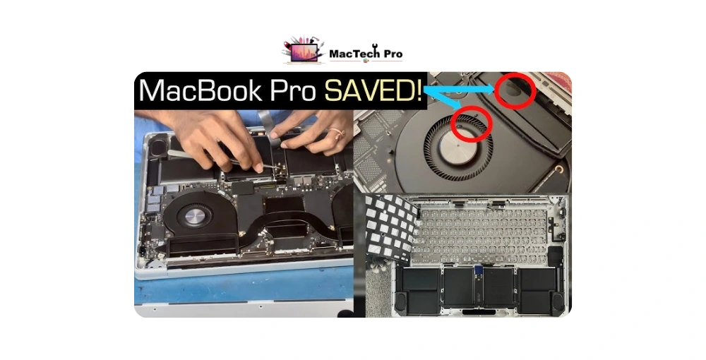 MacBook water spill first steps in Dubai — power off, unplug and tent the MacBook to drain before same-day pickup, MacTech Pro
