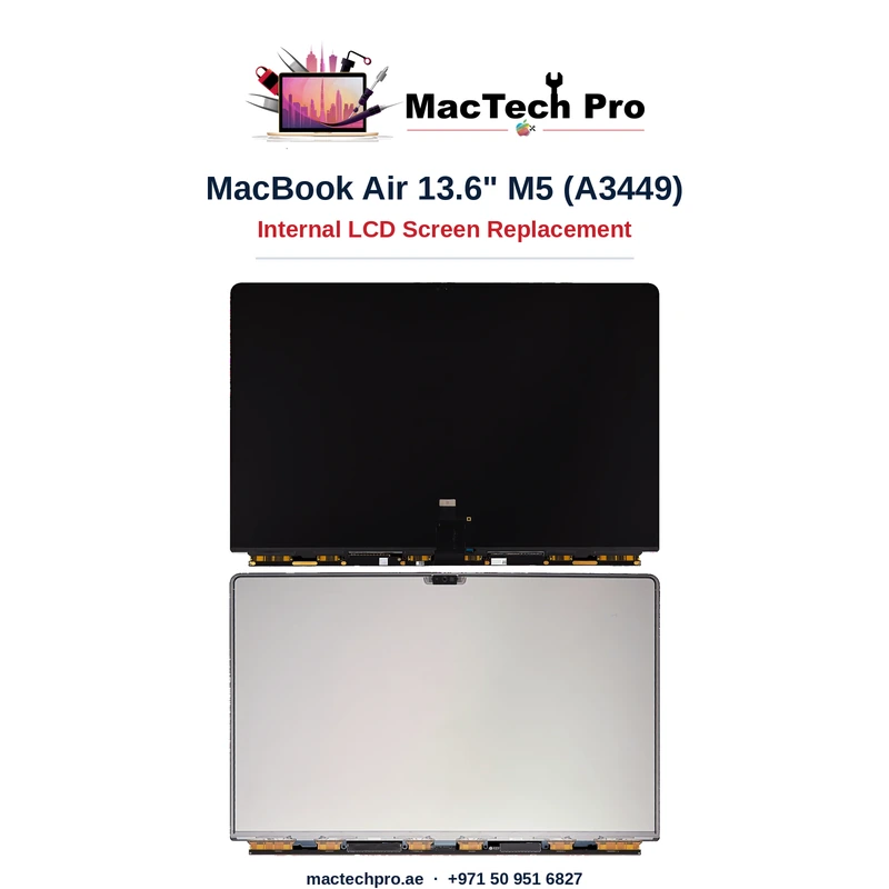 Original Apple panel for the A3449 fitted and sealed with original adhesive tape - MacTech Pro Dubai