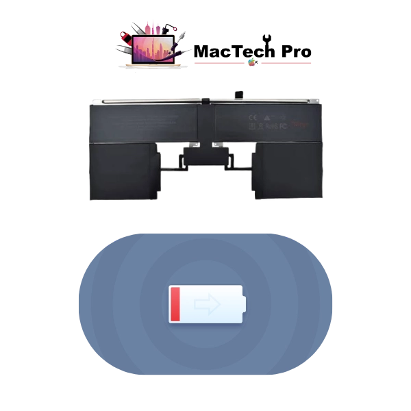 Fresh full-capacity A3448 battery fitted on an ESD-safe bench — MacTech Pro Dubai