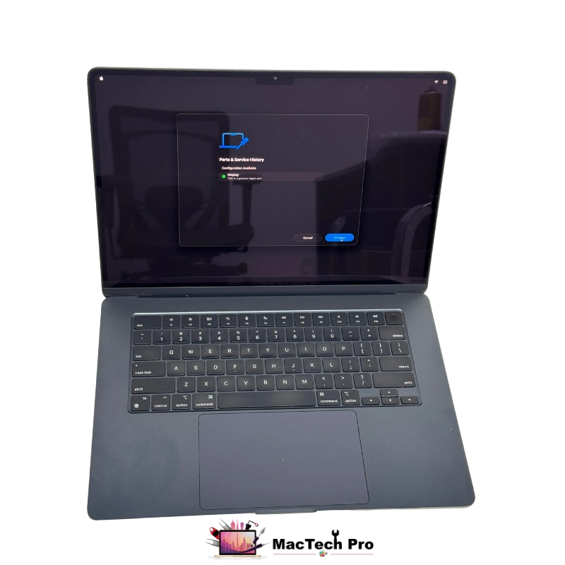 Final MacBook screen test showing all tests passed after an internal screen replacement — MacTech Pro Dubai
