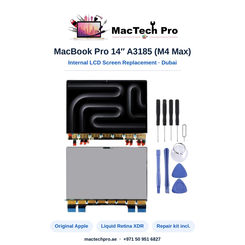 Original Apple panel for the A3185 fitted and sealed with original adhesive tape - MacTech Pro Dubai