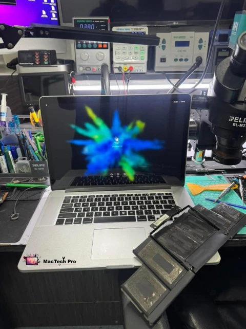 Swollen MacBook battery safely removed and replaced — MacTech Pro Dubai Marina