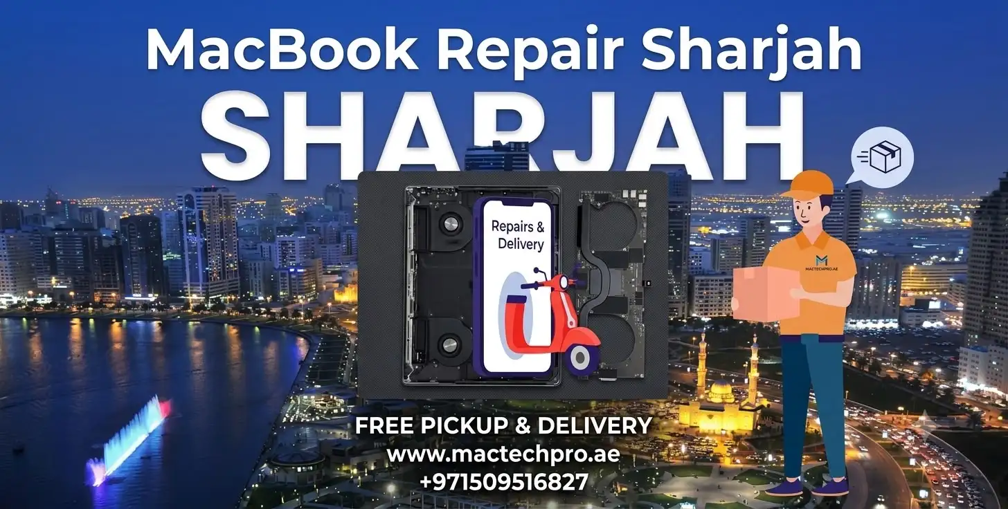 MacBook repair for Sharjah with free courier collection and return by MacTech Pro, repaired by lead technician Dan